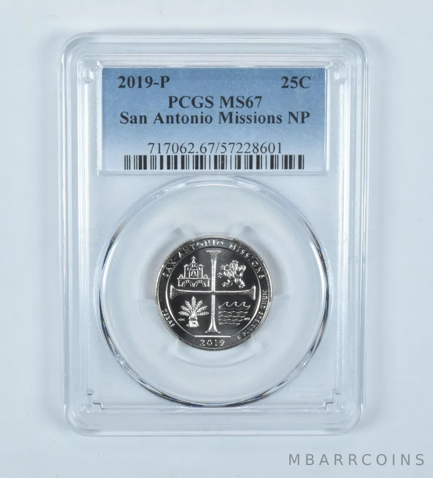2019-P Washington Quarter ATB San Antonio Missions MS67 PCGS