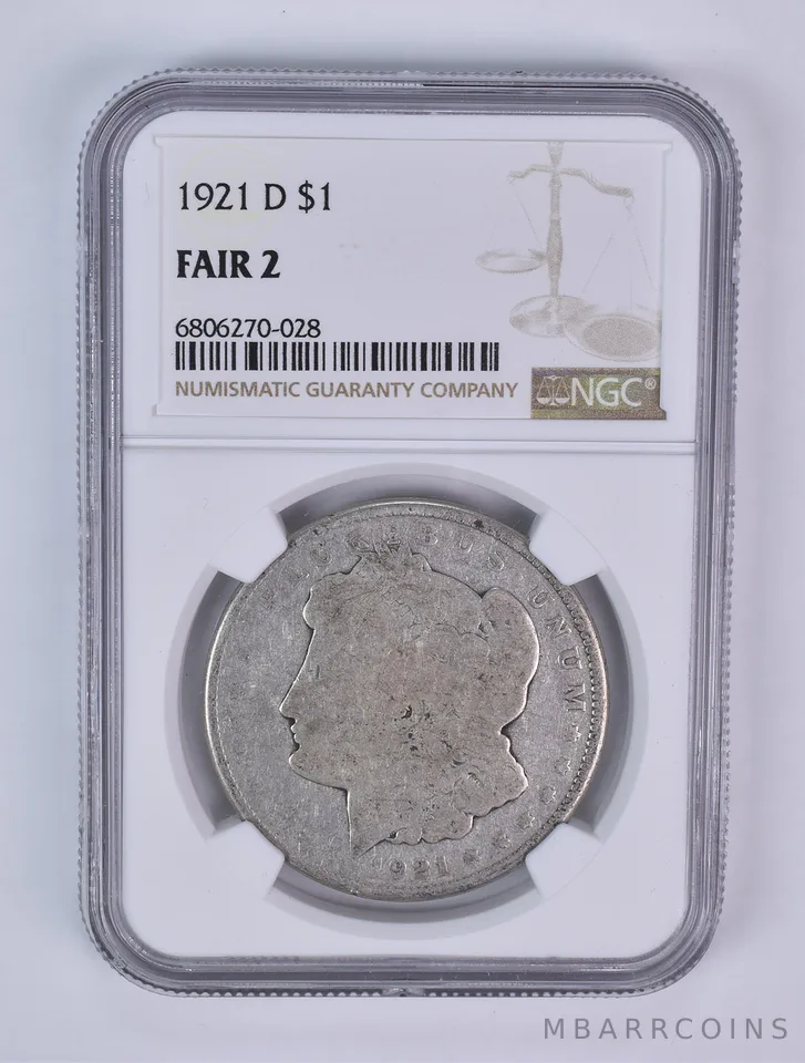 1921-D Morgan Silver Dollar Fair 2 NGC Lowball
