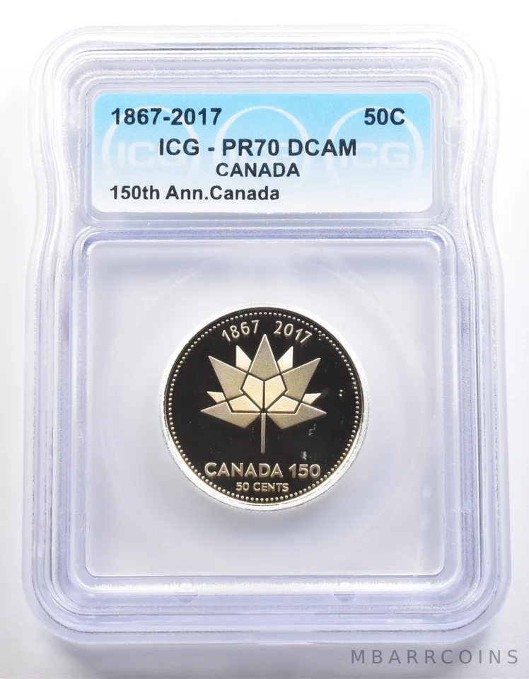 1867-2017 Canada 50 Cents 150th Anniversary Canada PR70 DCAM ICG *3983