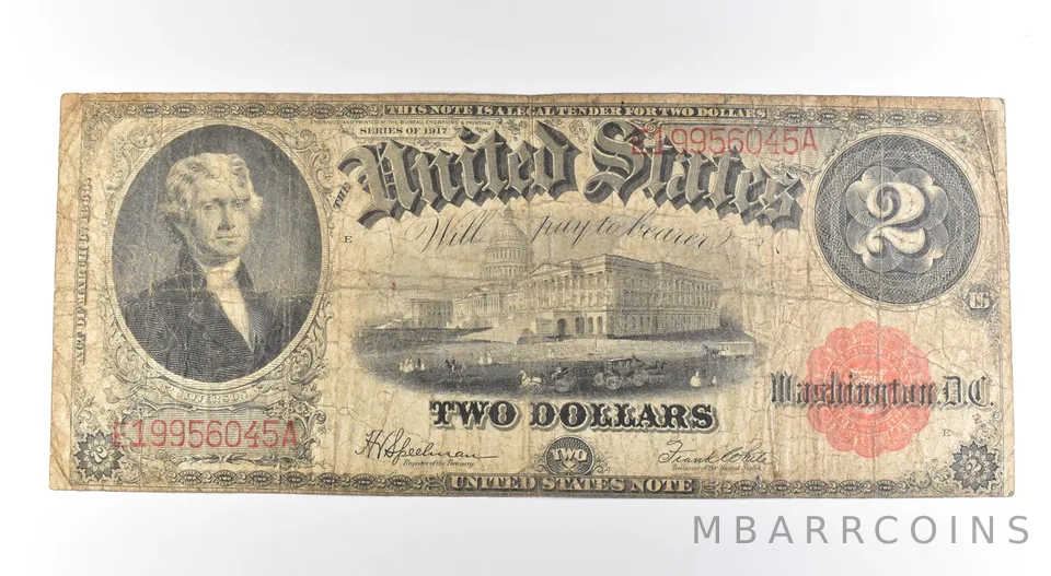 1917 $2 Legal Tender Large Note Red Seal *2658