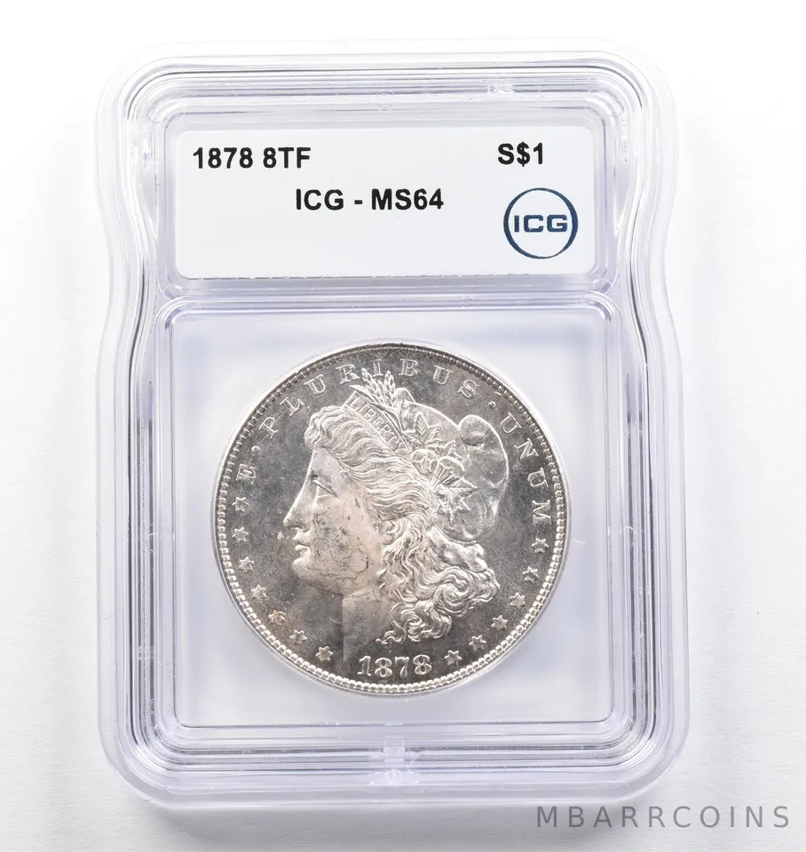 1878 8TF Morgan Silver Dollar MS64 ICG *0737