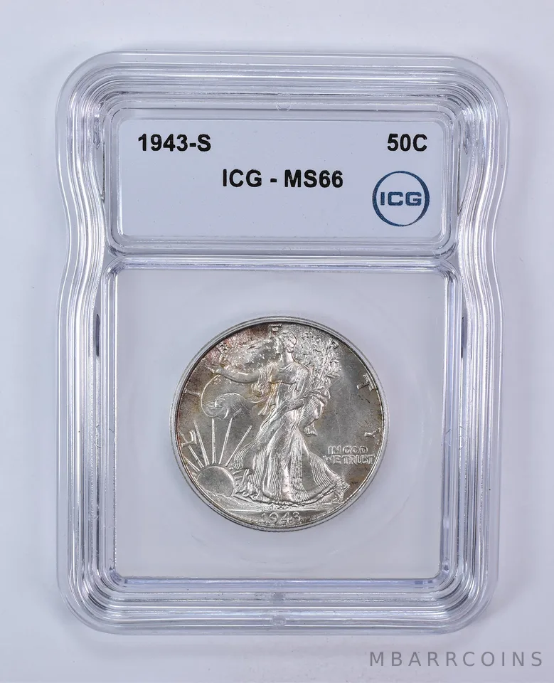 1943-S Walking Liberty Half Dollar MS66 ICG