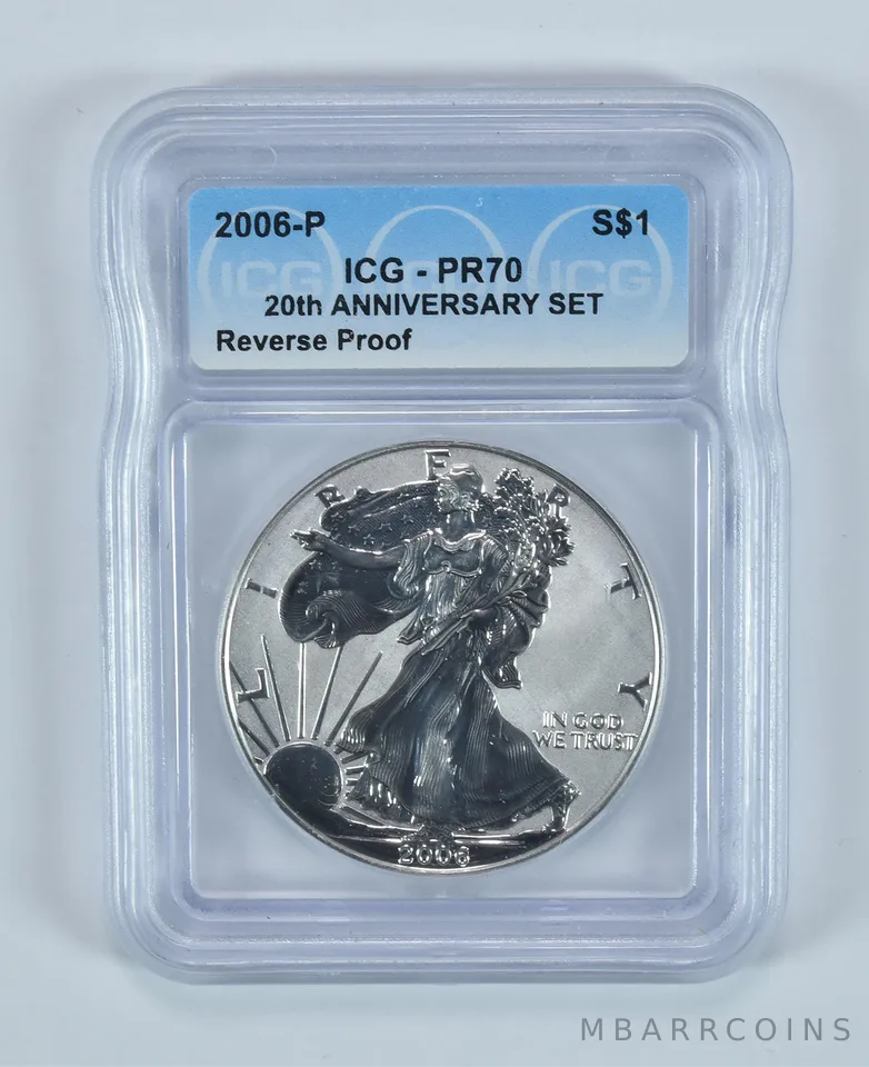 2006-P American Silver Eagle Anniversary Set Reverse Proof PR70 ICG