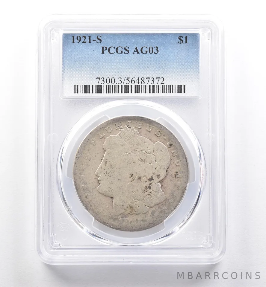 1921-S Morgan Silver Dollar AG03 PCGS Lowball