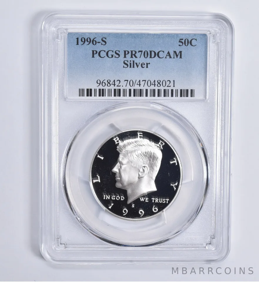 1996-S Kennedy Half Dollar Silver PR70 DCAM PCGS Blue Lbl