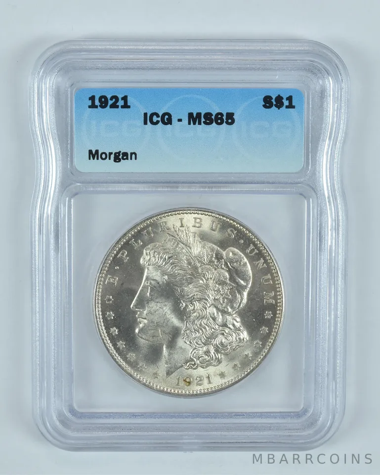 1921 Morgan Silver Dollar MS65 ICG