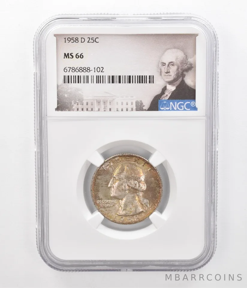 1958-D Washington Quarter MS66 NGC Beautiful Tone *2331