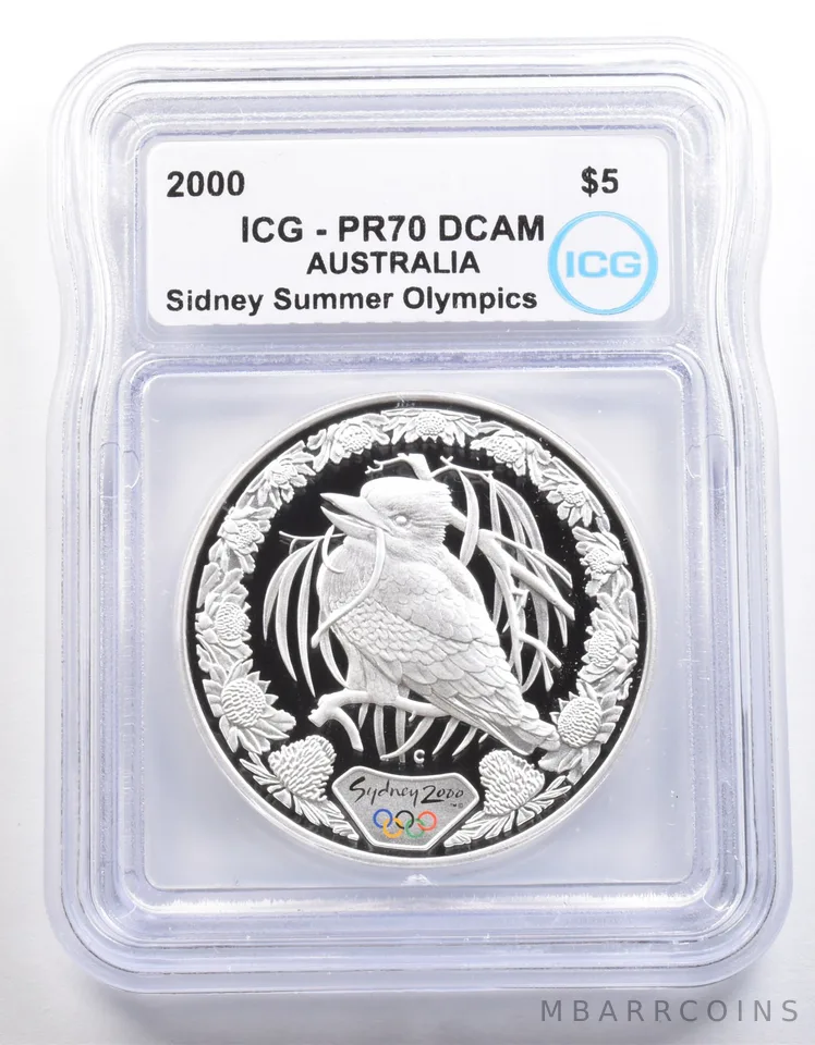 2000 Australia 5 Dollars Sydney Summer Olympics Kookaburra PR70 DCAM ICG *4045