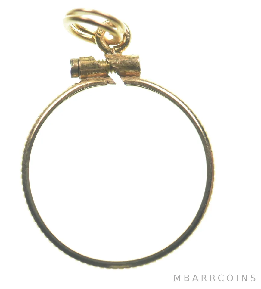 12k 0.7 Gram Gold Filled 15.5mm Coin Bezel Pendant Frame Edge *4975