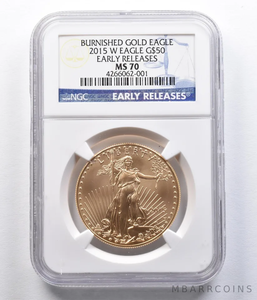 2015-W Burnished $50 American Gold Eagle Early Release MS70 NGC *2321