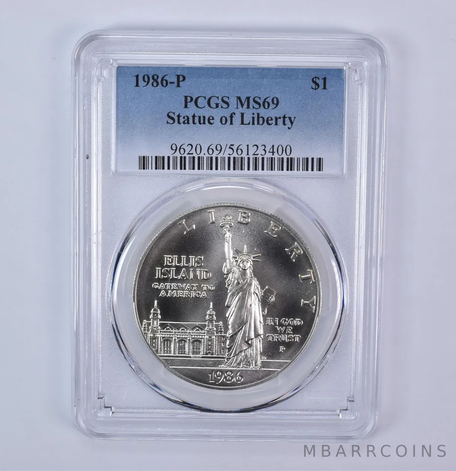 1986-P Statue Of Liberty Commemorative Silver Dollar MS69 PCGS