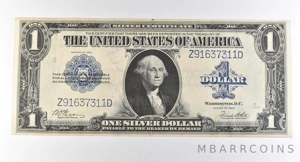 1923 $1 Silver Certificate Large Note Blue Seal *2939