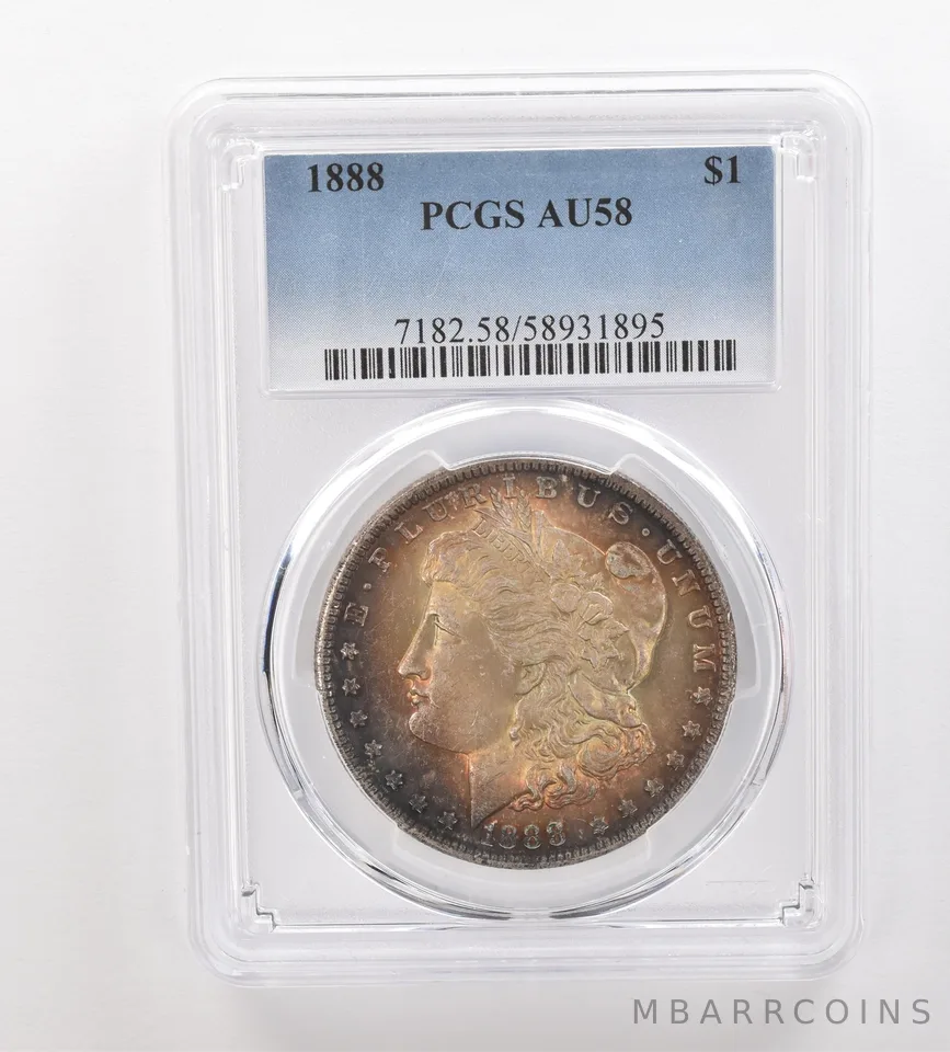 1888 Morgan Silver Dollar AU58 PCGS Beautiful Tone *3213