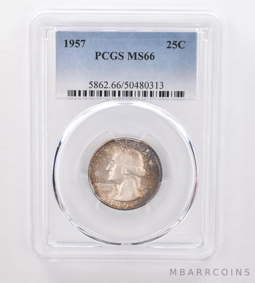 1957 Washington Quarter MS66 PCGS Beautiful Tone a0073