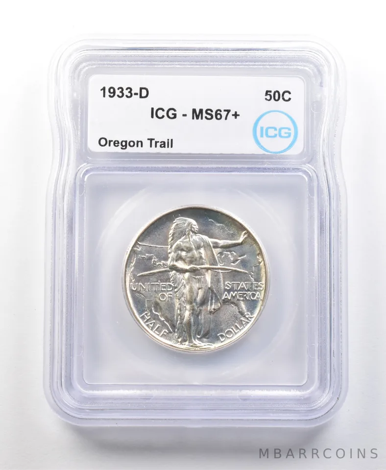 1933-D Oregon Trail Commemorative Half Dollar MS67+ ICG *1076