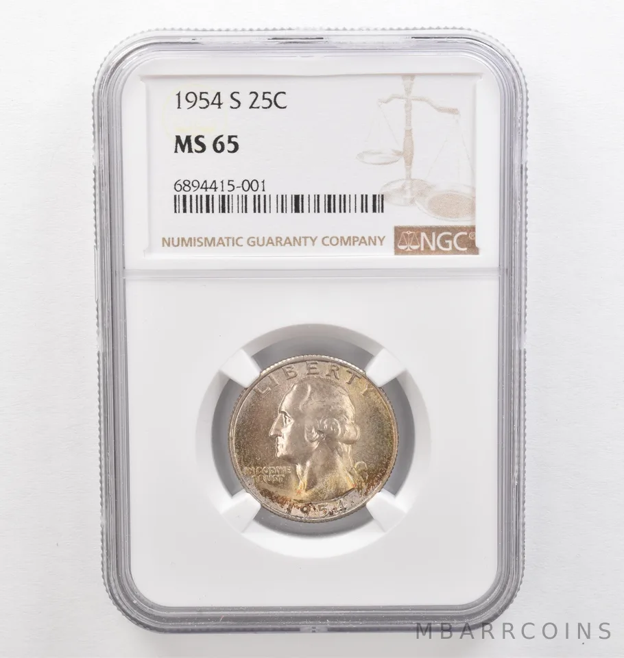 1954-S Washington Quarter MS65 NGC Beautiful Tone *0288