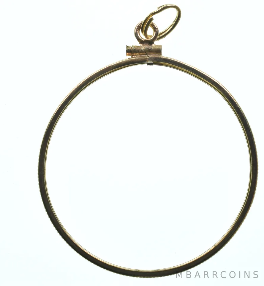 12K 37.08mm Gold Filled 100 Corona Austria Coin Bezel Pendant Frame Edge *1451