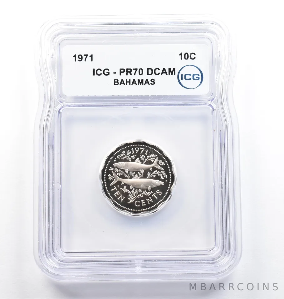 1971 Bahamas 10 Cents PR70 DCAM ICG *9790