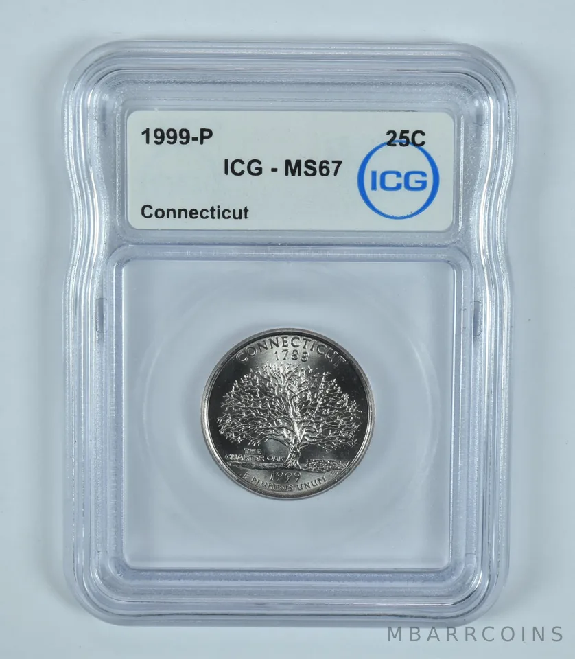 1999-P Washington State Quarter Connecticut MS67 ICG