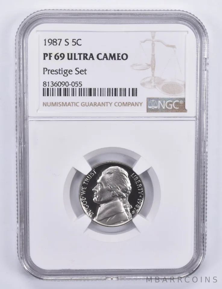 1987-S Jefferson Nickel Prestige Set PF69 UCAM NGC