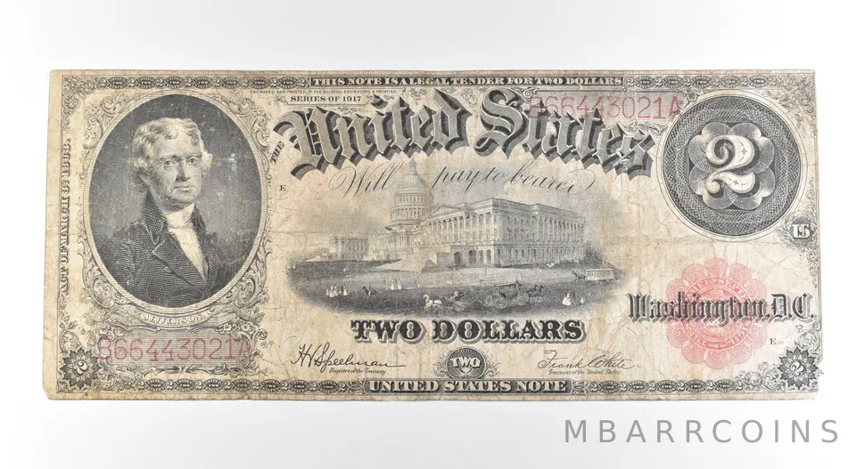 1917 $2 Legal Tender Large Note Red Seal *2655