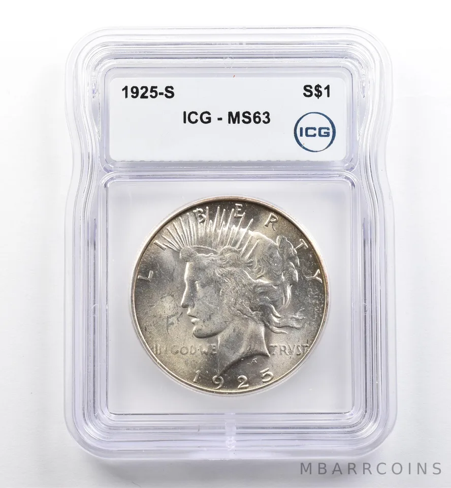 1925-S Peace Silver Dollar MS63 ICG *0121