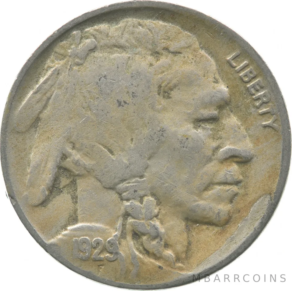 1929 Indian Head Buffalo Nickel Major Lamination Error *5081