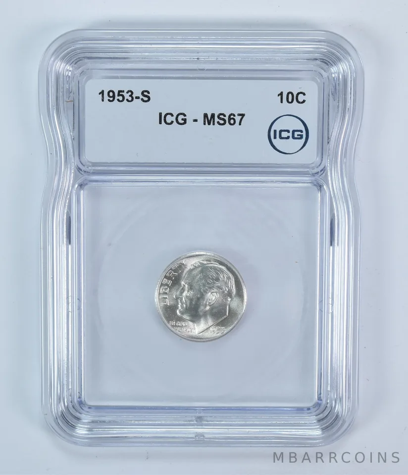 1953-S Roosevelt Dime MS67 ICG