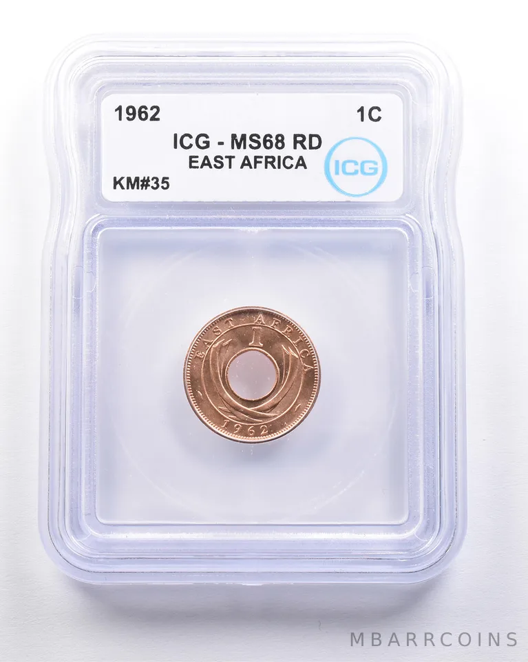 1962 East Africa 1 Cent KM#35 MS68 RD ICG *4579