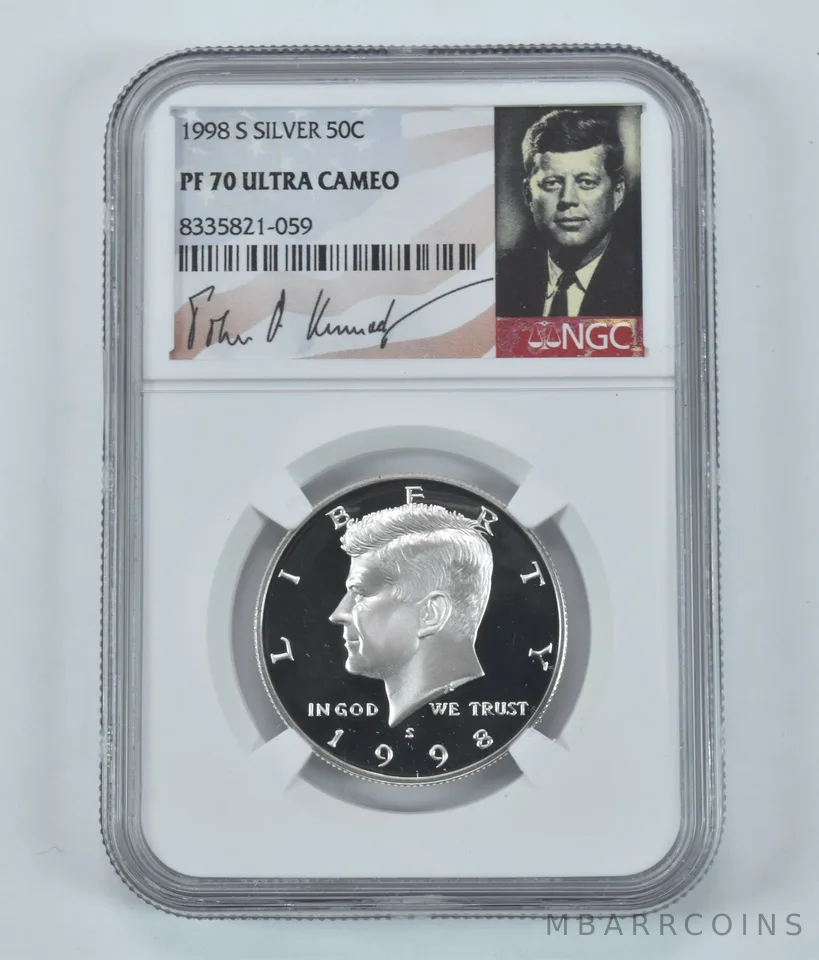 1998-S Kennedy Half Dollar Silver PF70 UCAM NGC Signature Label
