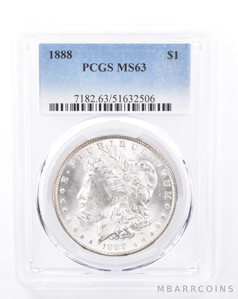 1888 Morgan Silver Dollar MS63 PCGS Beautiful Reverse *9444