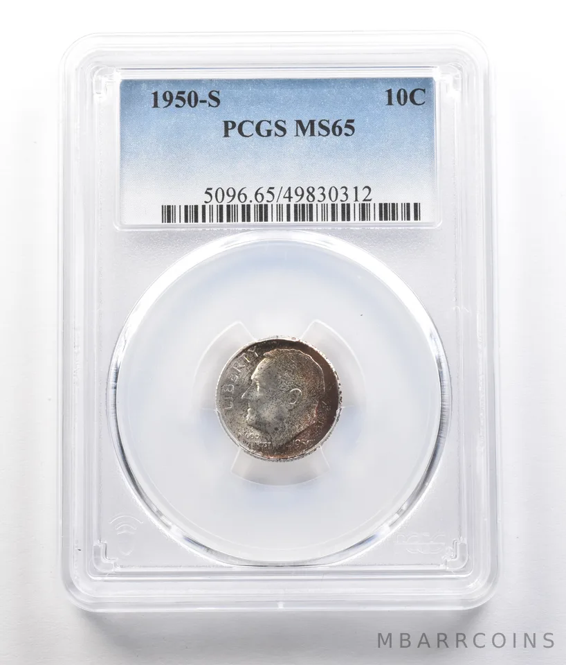 1950-S Roosevelt Dime MS65 PCGS *0845