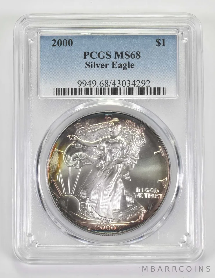 MS68 2000 American Silver Eagle - Graded PCGS a9718