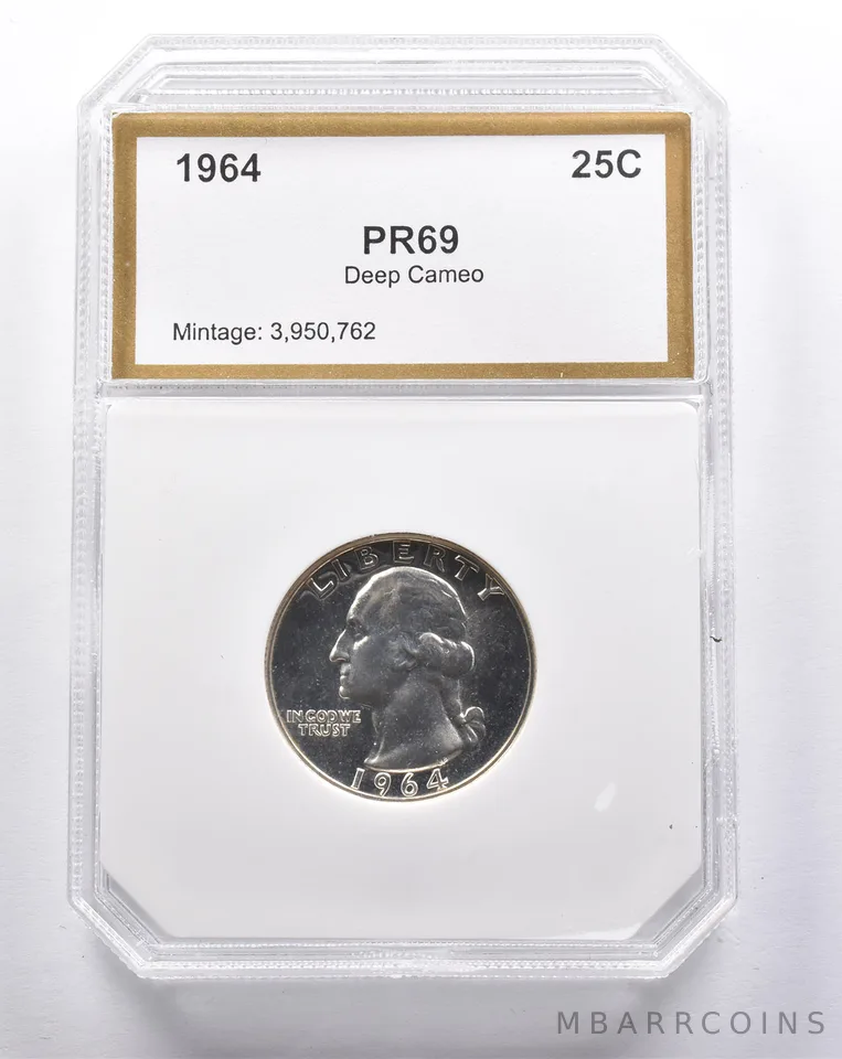 Proof 1964 Washington Quarter a3405