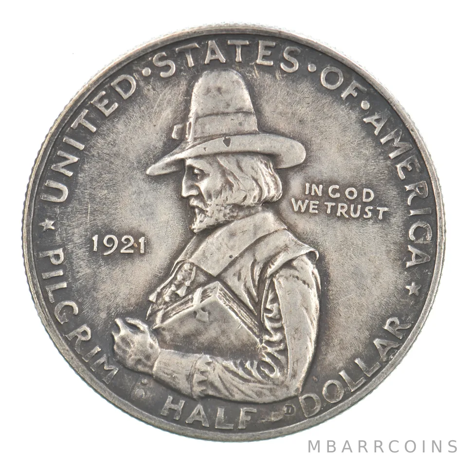 1921-D Pilgrim Commemorative Half Dollar Beautiful Tone *0239