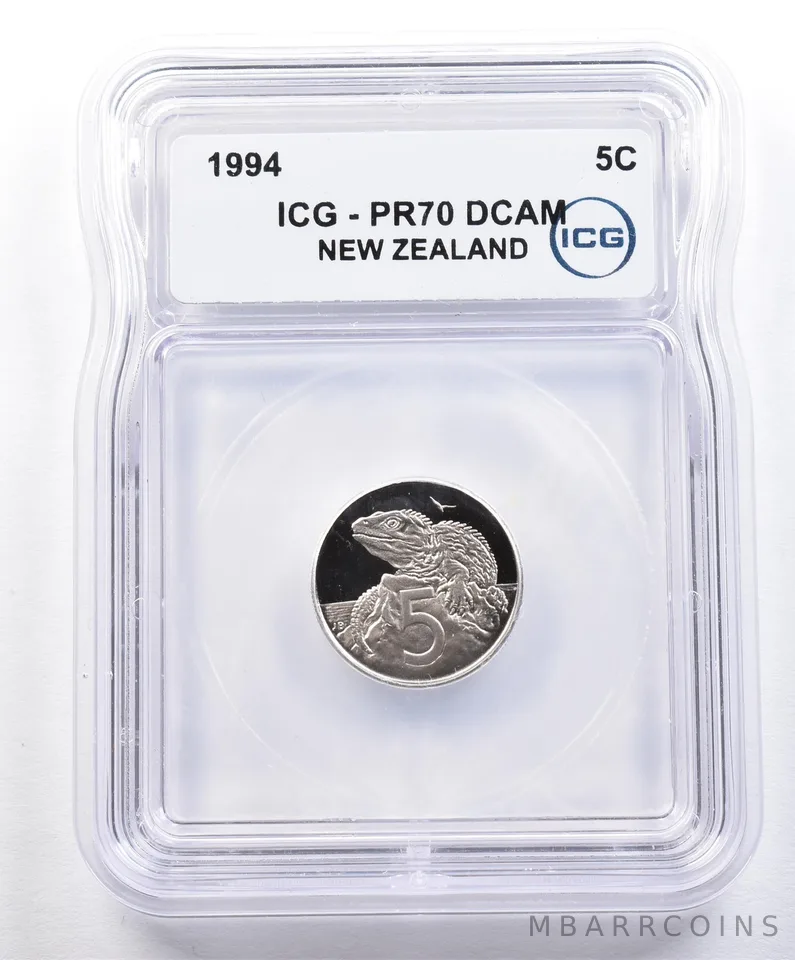 1994 New Zealand 5 Cents PR70 DCAM ICG *1599