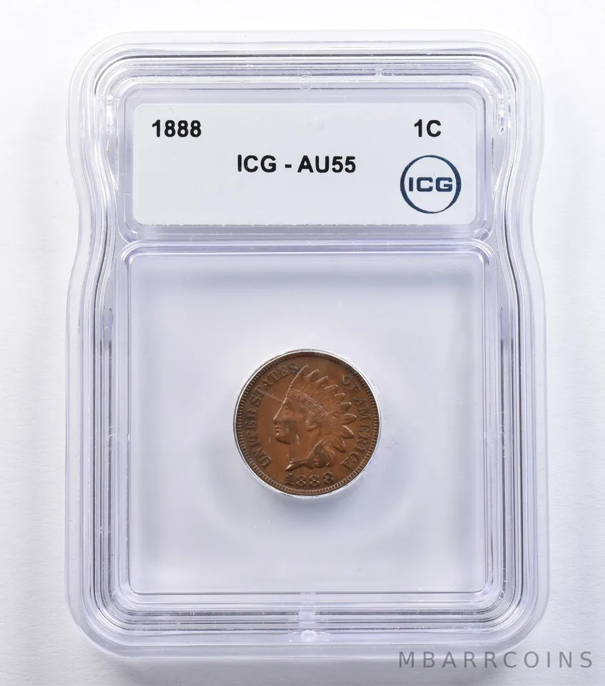 1888 Indian Head Cent AU55 ICG *2187