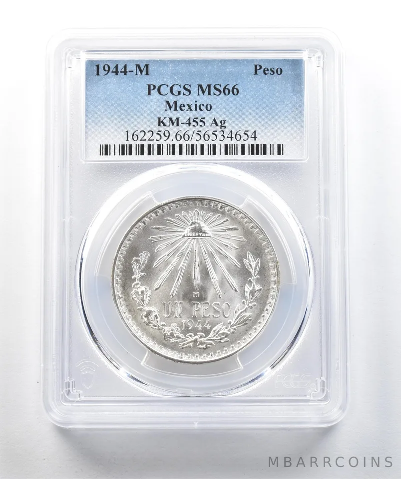 1944 M Mexico Peso Silver KM-455 MS66 PCGS *2045