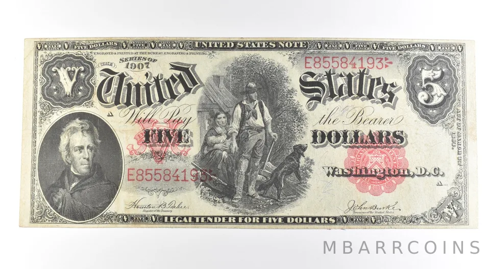 1907 $5 Legal Tender Large Note Red Seal *2697