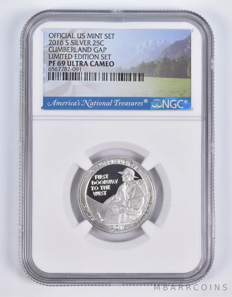 2016-S Silver PF69 ANT Cumberland Gap Quarter Limited Edition NGC