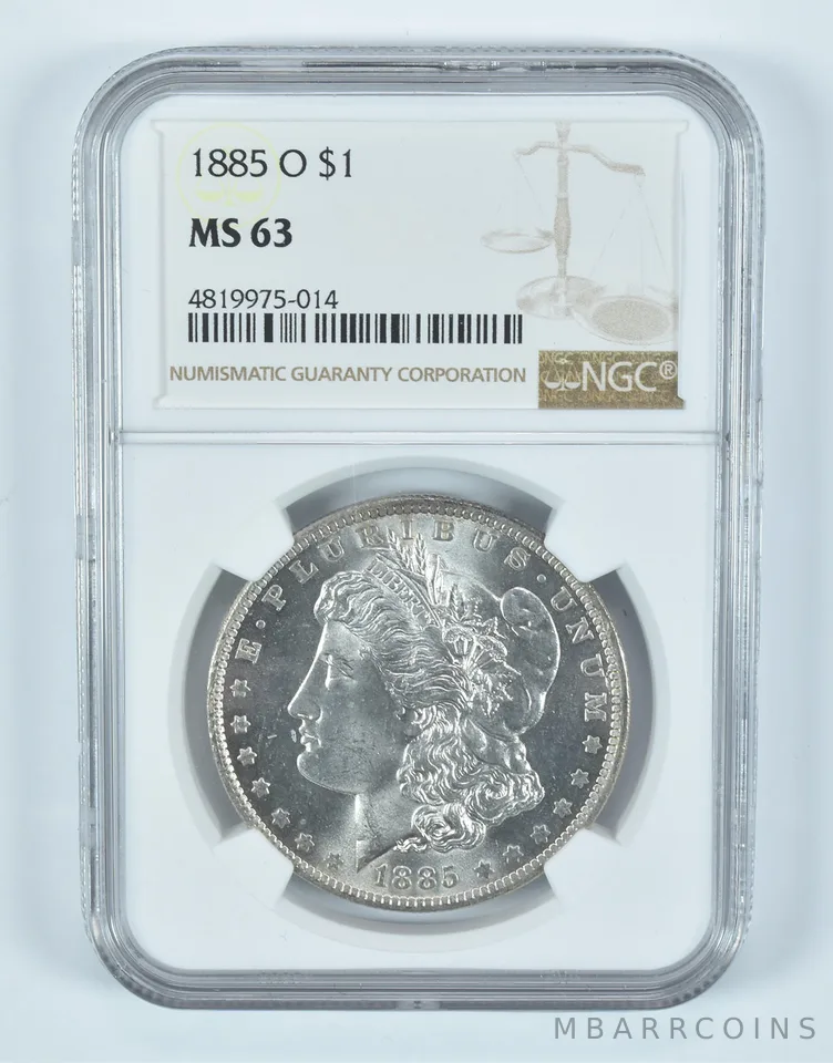 1885-O Morgan Silver Dollar MS63 NGC Brown Label