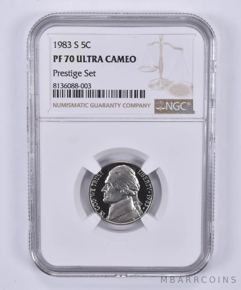 1983-S Jefferson Nickel Prestige Set PF70 UCAM NGC Brown Label