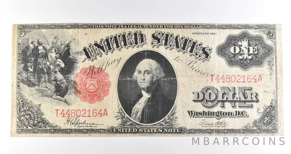 1917 $1 Legal Tender Large Note Red Seal *4552