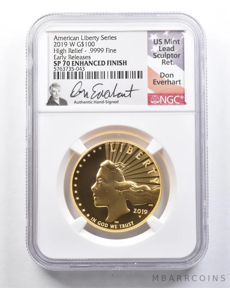 2019-W $100 American Gold Liberty HR Everhart ER SP70 Enhanced NGC *2118