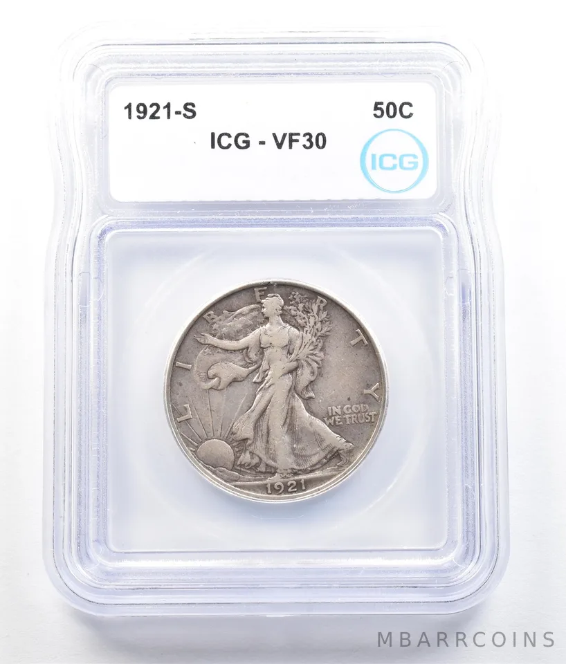 1921-S Walking Liberty Half Dollar VF30 ICG *5217