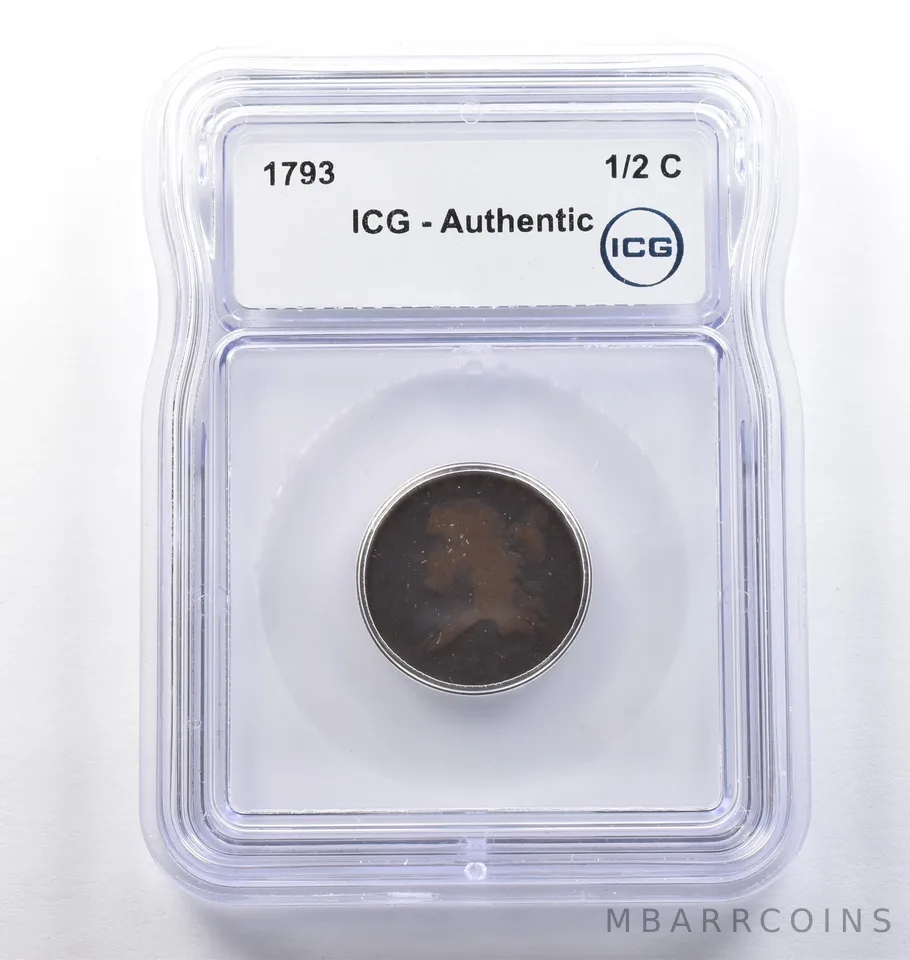 1793 Liberty Cap Half Cent Authentic ICG *3792