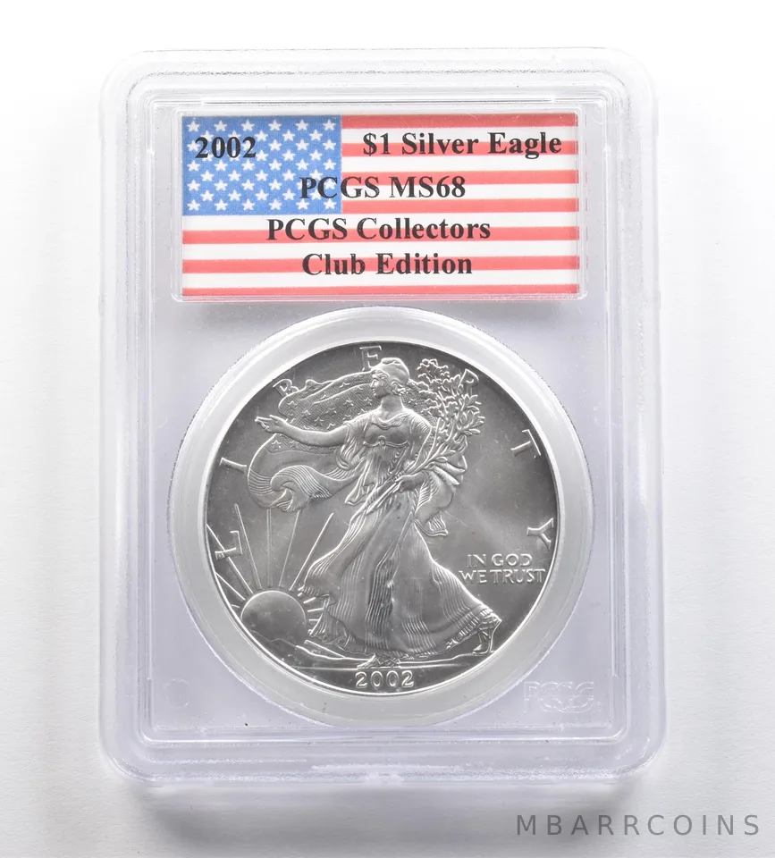 2002 American Silver Eagle Collectors Club Edition MS68 PCGS *4220