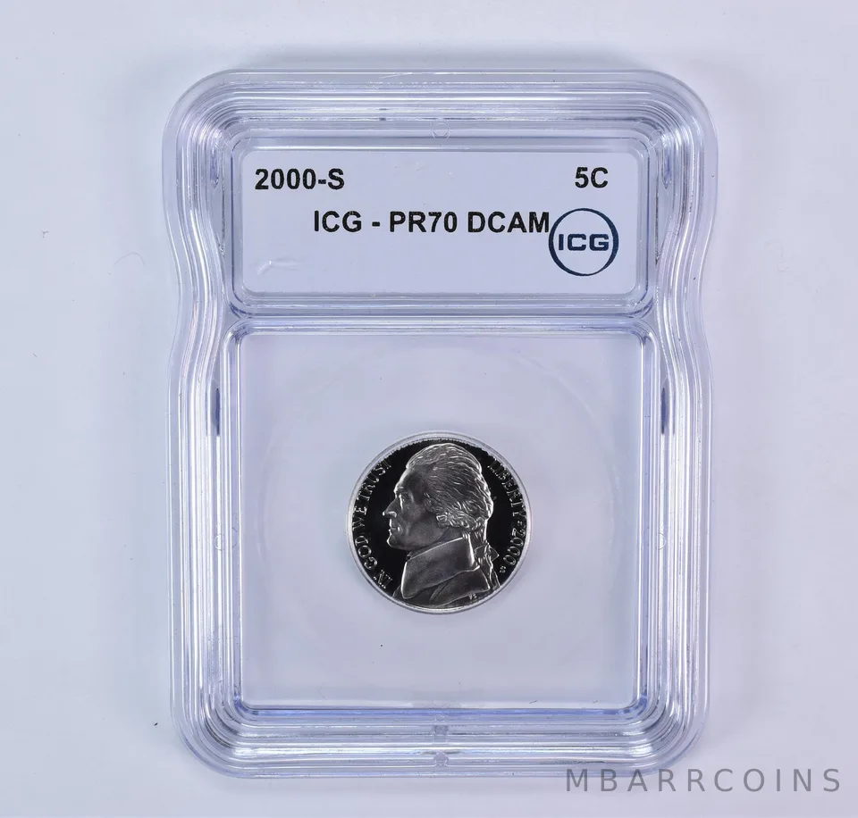 2000-S Jefferson Nickel PR70 DCAM ICG