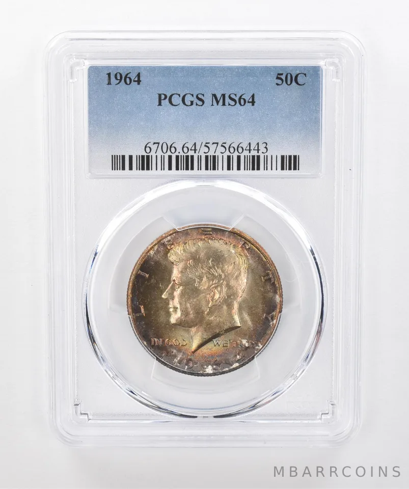 1964 Kennedy Half Dollar MS64 PCGS Beautiful Tone *1390