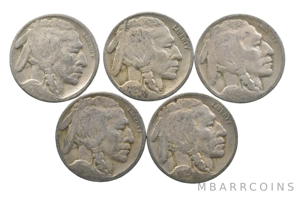 BETTER Lot 1927-D 1929-S 1927-D 1928-S 1929-S Buffalo Nickel Collection *150